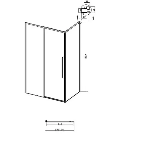Боковая стенка GROSSMAN 200.K33.01.70.21.10 черный матовый
