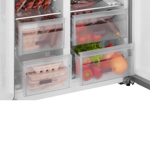 Холодильник WEISSGAUFF WSBS 600 NoFrost Inverter Bru Steel Glass