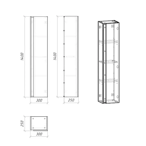 Пенал GROSSMAN ЮНИТ 30 см кадена вуд 208012