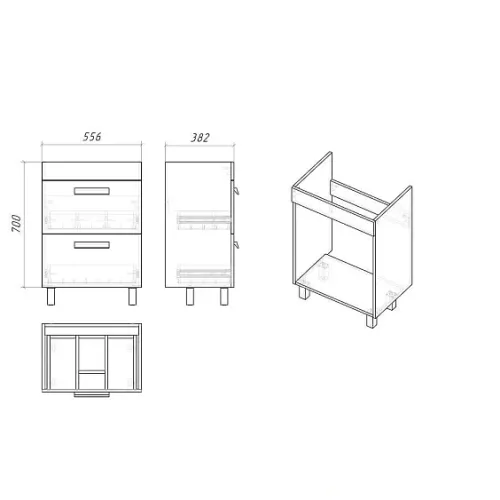 Тумба напольная GROSSMAN НЕО 60 см белая 106028-1K