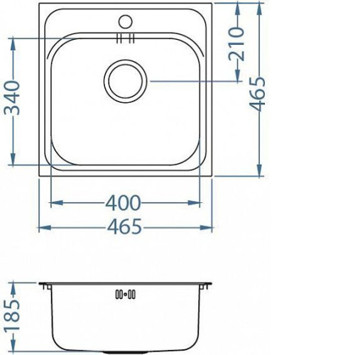 Кухонная мойка ALVEUS Basic 140 NAT-90 1100905 (в комплекте с сифоном 1102384)