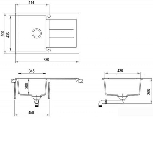 Кухонная мойка AQUASANITA Tesa SQT101AW (cerrus 120)