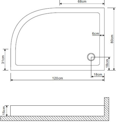 Поддон GROSSMAN GR-119212020L 120х80х15 см для GR-2120L, 4120L
