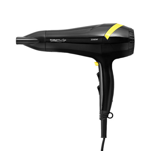Фен SCARLETT SC-HD70I18 черный/желтый