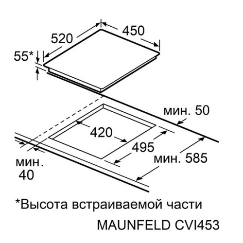 Варочная поверхность MAUNFELD CVI453SBWH LUX