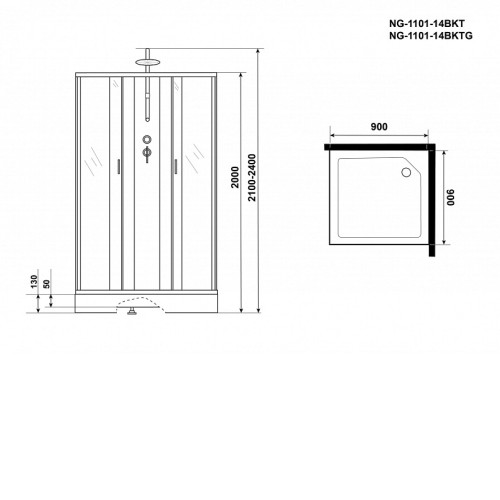 Душевая кабина NIAGARA NG-1101-14BKT