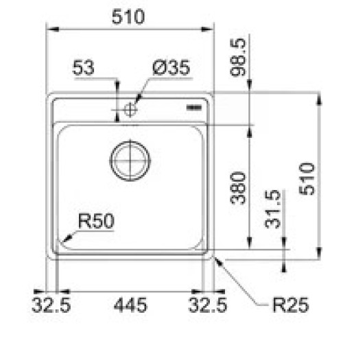 Кухонная мойка FRANKE BCX 210-51 TL стоп-вентиль 127.0688.779