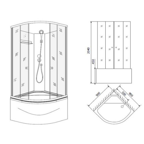 Душевая кабина AM.PM Sense Deep New W75C-218A090WT