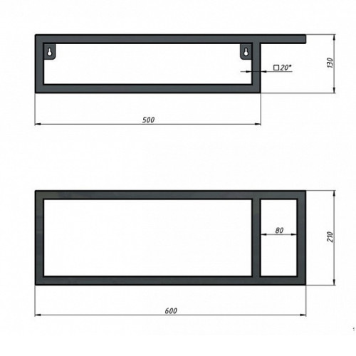 Консоль GROSSMAN МЕТРИС 50 см черная 105002