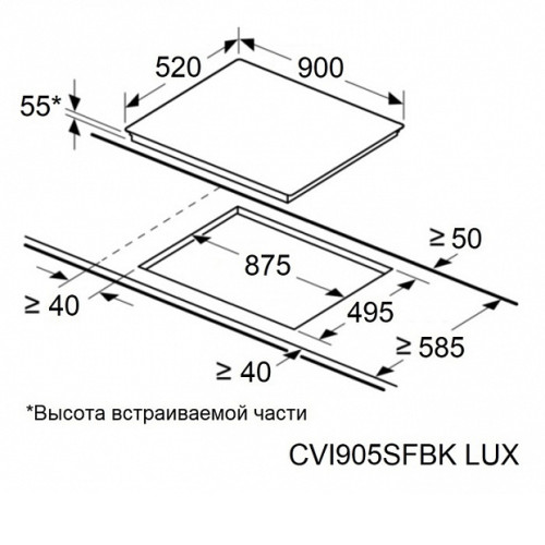 Варочная поверхность MAUNFELD CVI905SFBK LUX Inverter