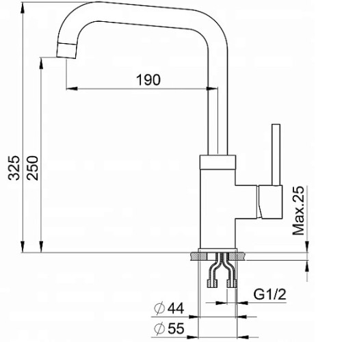 Смеситель GRANULA GR-0041 графит