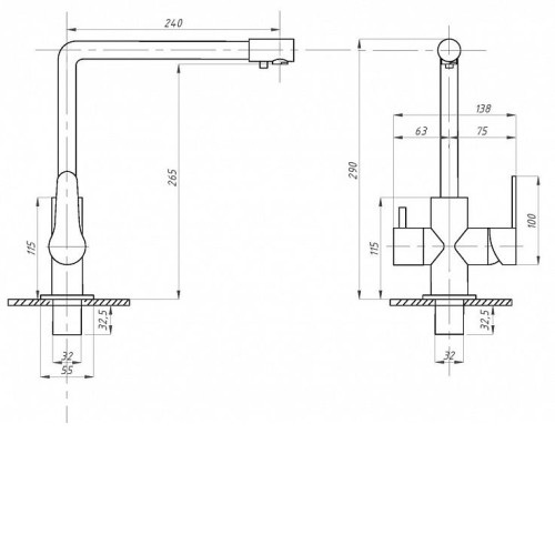 Смеситель ПРОФСАН PSM-300-22 Steel