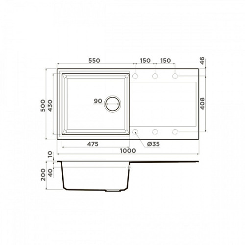 Кухонная мойка OMOIKIRI Sakaime 100-WH (4993887)