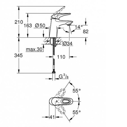 Смеситель GROHE Eurostyle New 32468003