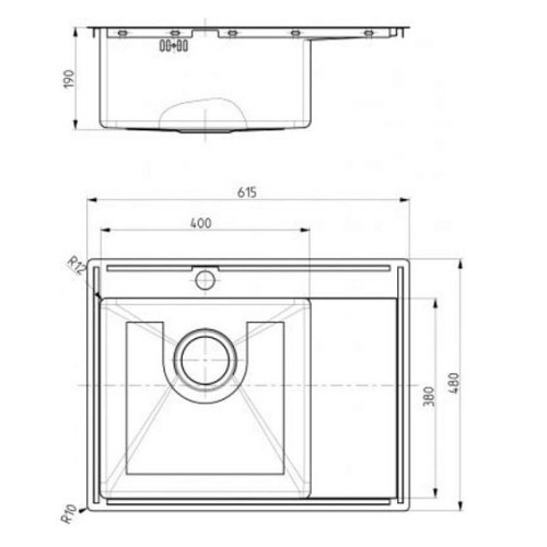 Кухонная мойка ALVEUS Quarto 20 BRS-90 1124383 (в комплекте с сифоном)