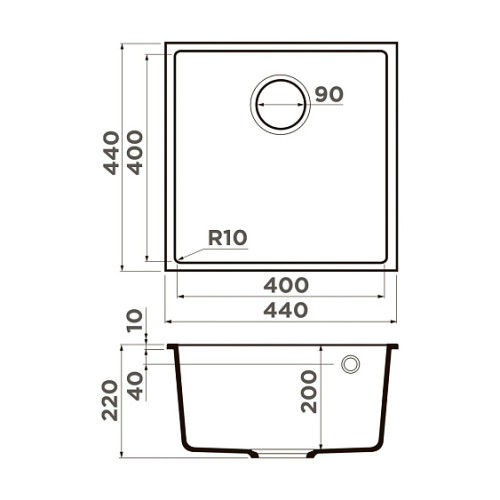 Кухонная мойка OMOIKIRI Bosen 44-U-ES (4997206)