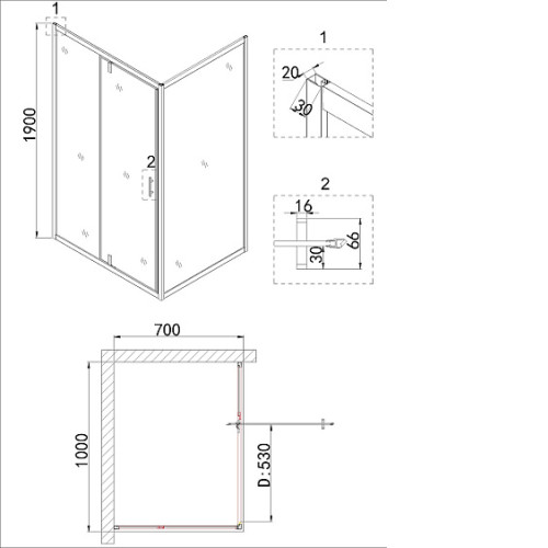 Душевое ограждение NIAGARA NG-43-10AG-A70G