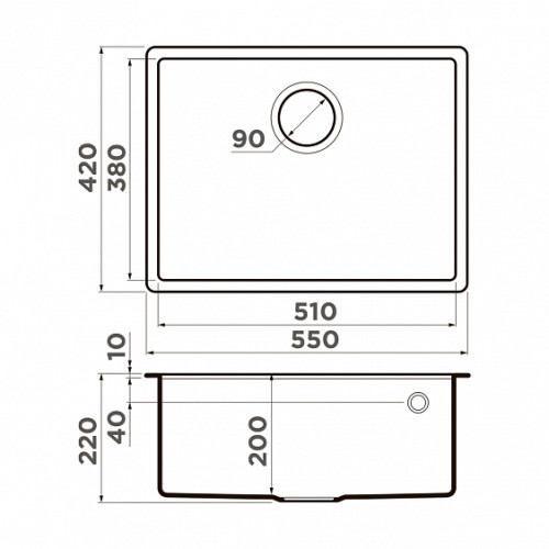 Кухонная мойка Omoikiri Tedori 54-U-BL Tetogranit (4993988) черный