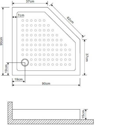 Поддон GROSSMAN GR-80900920 90х90х15 см для GR-8090