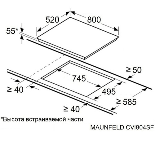 Варочная поверхность MAUNFELD CVI804SFDGR Inverter