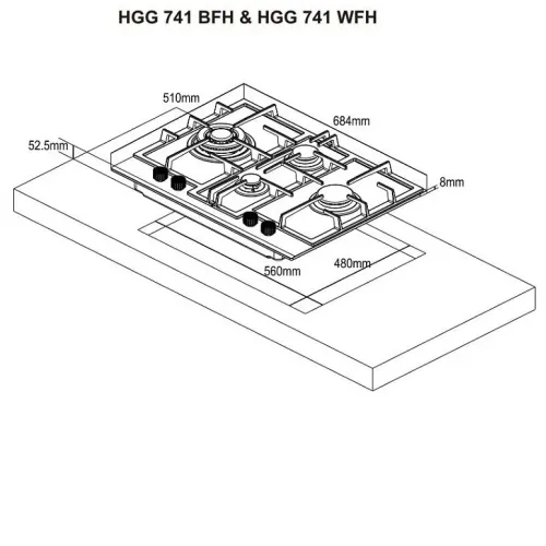 Варочная поверхность WEISSGAUFF HGG 741 WFH