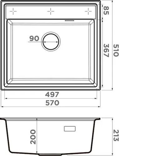 Кухонная мойка OMOIKIRI Daisen 57-PA (4997577)