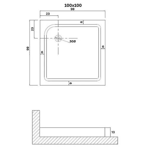 Душевой поддон NIAGARA NG-P1010-14Q