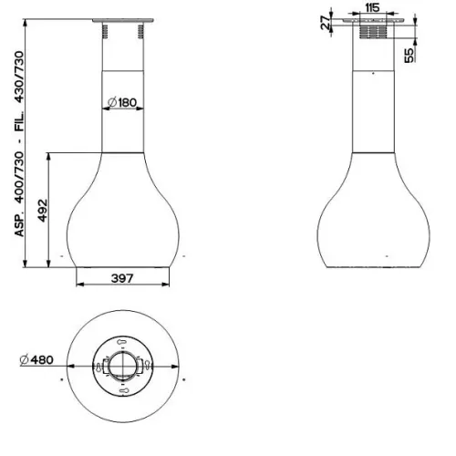 Вытяжка Faber DROP EG8 BKL A48
