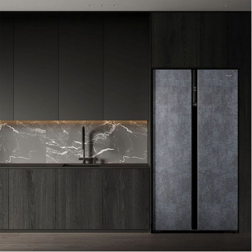 Холодильник WEISSGAUFF WSBS 600 NoFrost Inverter Rock Glass