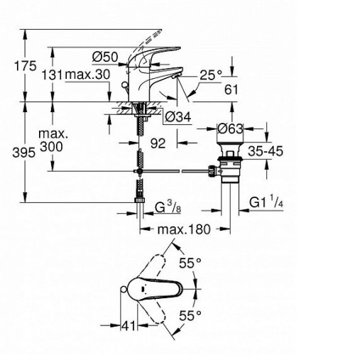 Смеситель GROHE Euroeco 23262000