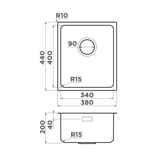 Кухонная мойка OMOIKIRI Tadzava 38-U/I-IN ULTRA 15 (4997113)
