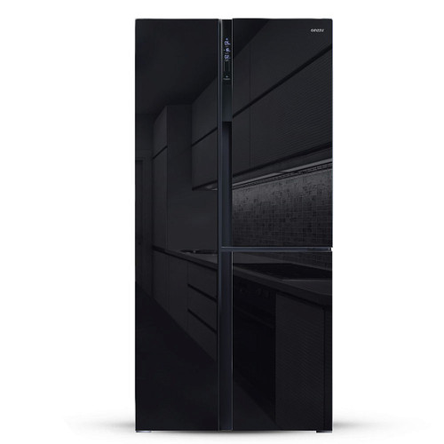 Холодильник GINZZU NFK-610 Black glass