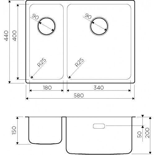 Кухонная мойка Omoikiri Tadzava 58-2-U/IF-IN-R (4993773)