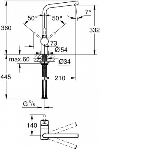 Смеситель GROHE Vento 30425000 хром