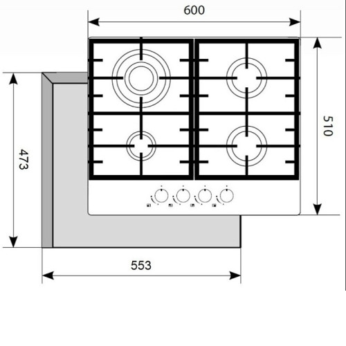 Газовая панель AKPO PGA 604 SGC-T WH
