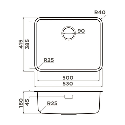 Кухонная мойка OMOIKIRI Omi 53-U/I-GB Ultra (4997419)