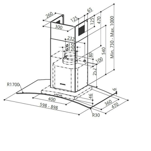Вытяжка FABER RAY SRM LED X/V NS A60 (325.0617.020)