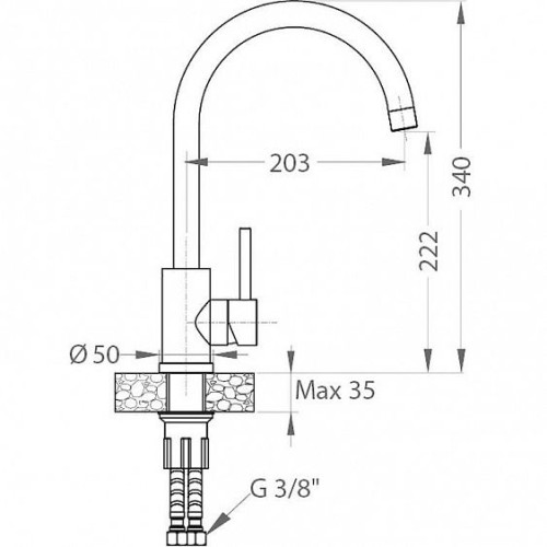 Смеситель ALVEUS KATI G81 Concrete 1129176