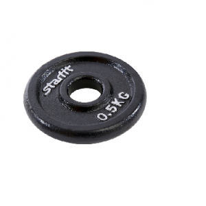 Диск чугунный Starfit BB-204 0,5 кг d=26 мм черный Диск чугунный Starfit BB-204 0,5 кг d=26 мм черный