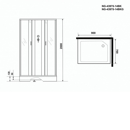 Душевая кабина NIAGARA NG-43975-14QBKG