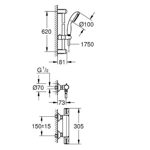 Термостат GROHE Grohtherm 800 34565001