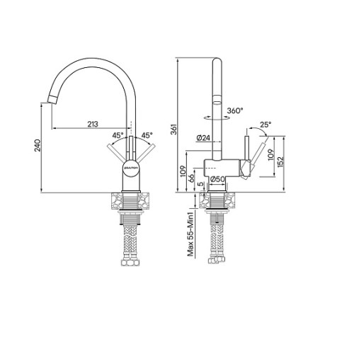 Смеситель PAULMARK Bend Be212066-SS