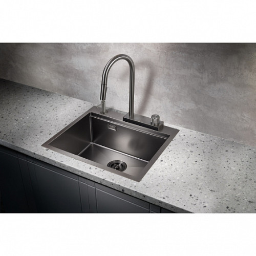 Кухонная мойка MILACIO Denia 57 Steel MC.77409 вороненая сталь