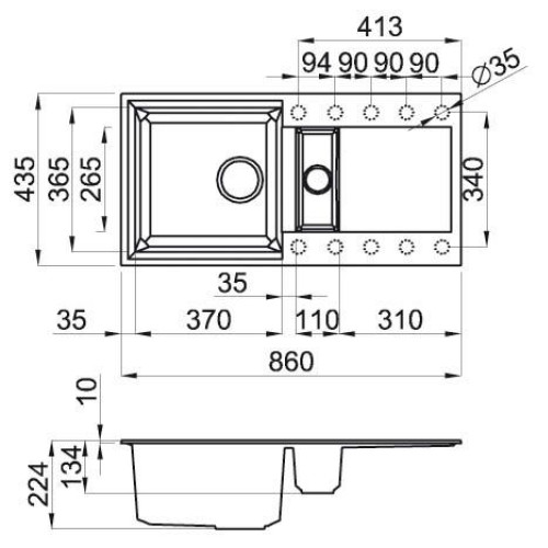Кухонная мойка ELLECI easy 425 (62)