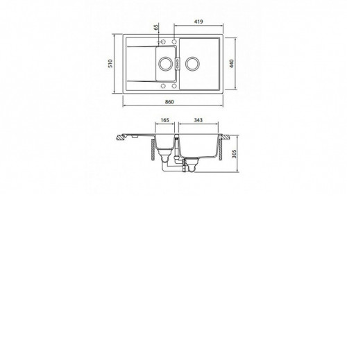 Мойка SCHOCK 700699 eton 60 d cristadur 860х510 пуро