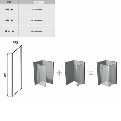 Душевая стенка RAVAK Pivot PPS-100 черный + транспарент 90GA0300Z1