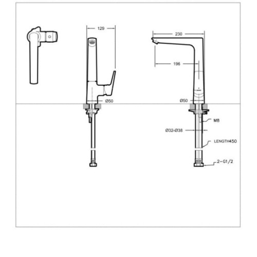 Смеситель BRAVAT Real F7121179CP-2-RUS