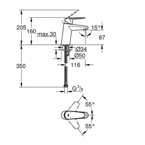 Смеситель GROHE Eurodisc Cosmopolitan 3246920E