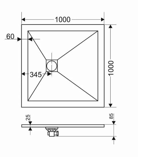 Поддон GROSSMAN GR-S1100100Q 100х100х2,5 см белый
