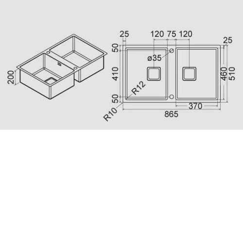 Кухонная мойка FULGOR P2B 8651 QA F-SF